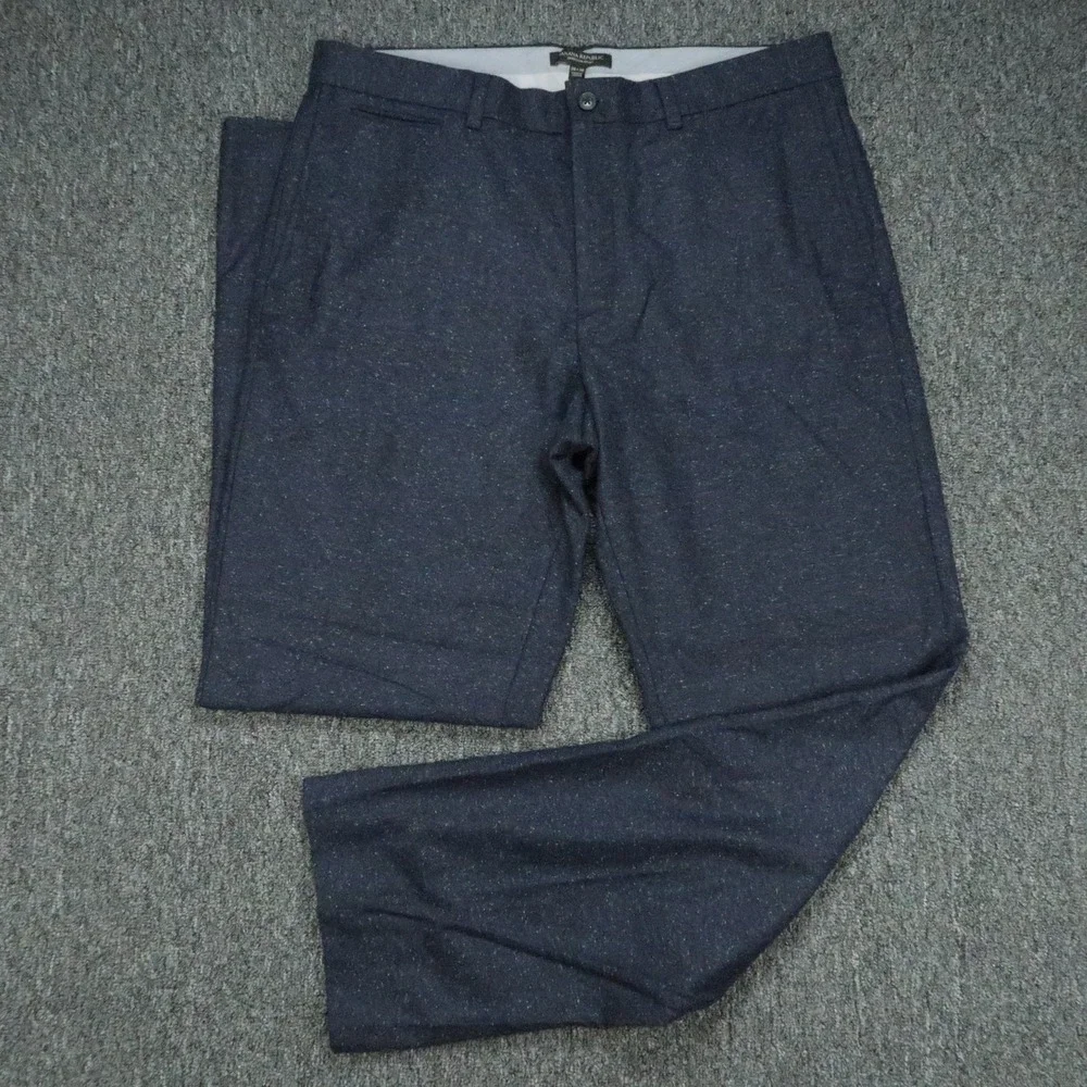 Banana Republic Pants Mens 36x34 Blue Emerson Nova Fides Straight Wool Fleck